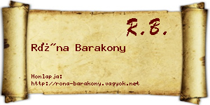Róna Barakony névjegykártya